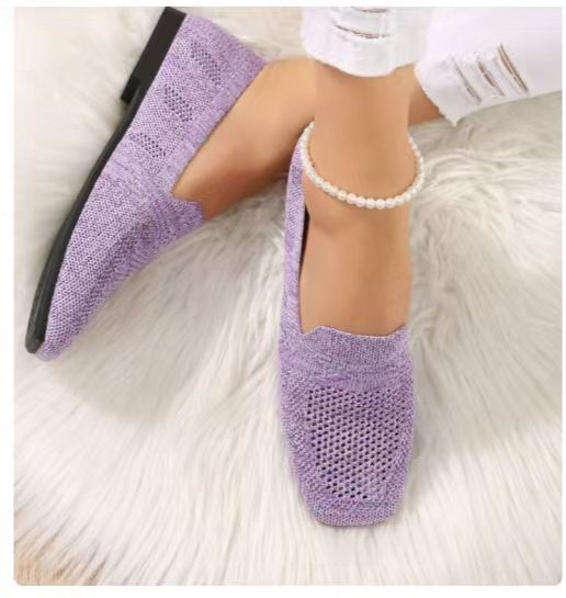 Chaussures de sport plates basses à bout rond pour femmes