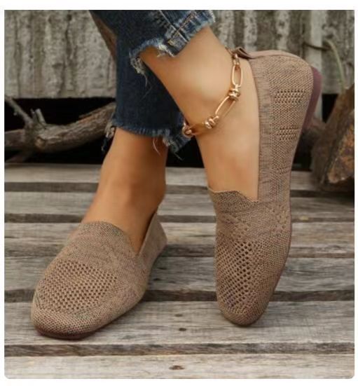 Chaussures de sport plates basses à bout rond pour femmes