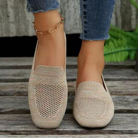 Chaussures de sport plates basses à bout rond pour femmes